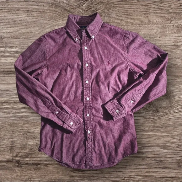 Ralph Lauren Men's Casual Purple Button-Down Shirt - Picture 2 of 8